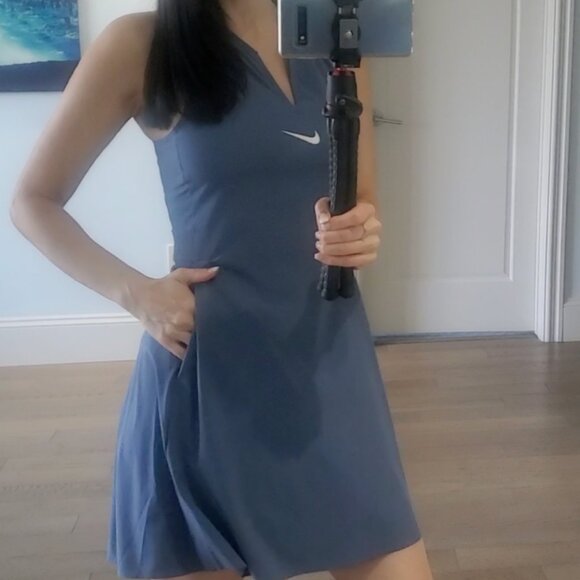 Nike Women's Dri-Fit Advantage Tennis Dress Blue - Picture 2 of 8